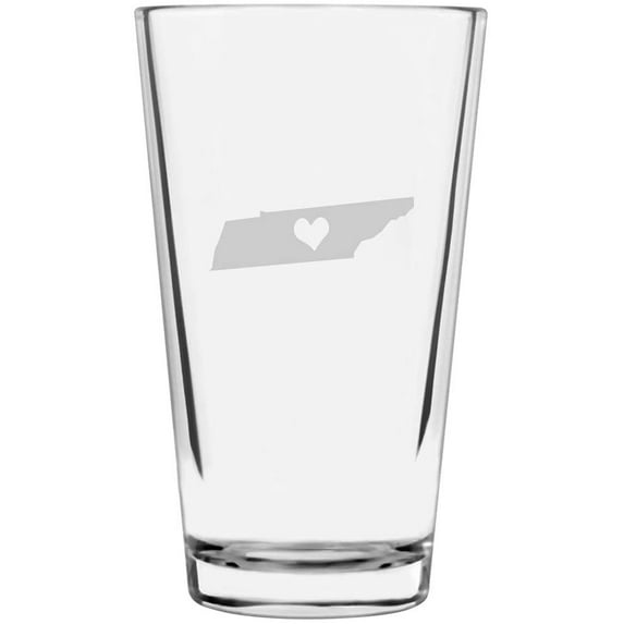 Tennessee Heart States Etched 16oz Libbey Pint Glass