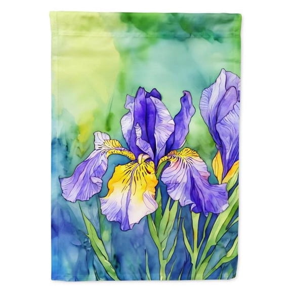 Tennessee Iris in Watercolor Garden Flag 11.25 in x 15.5 in
