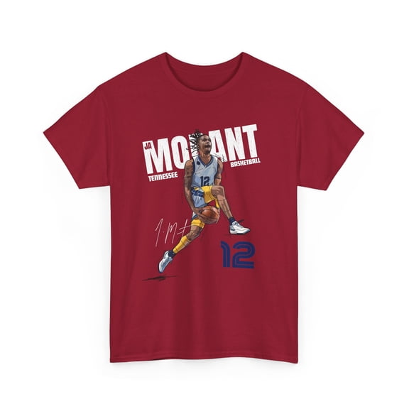 Tennessee Ja Morant #12 Jump Cartoon Basketball fan Gifts Unisex Cotton Tee