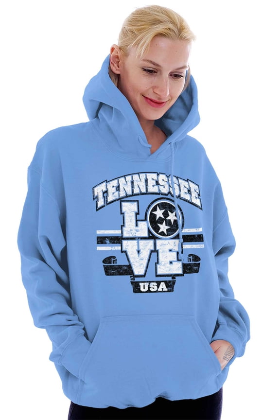 Tennessee Love TN Pride State Flag Hoodie Sweatshirt Women Brisco Brands M
