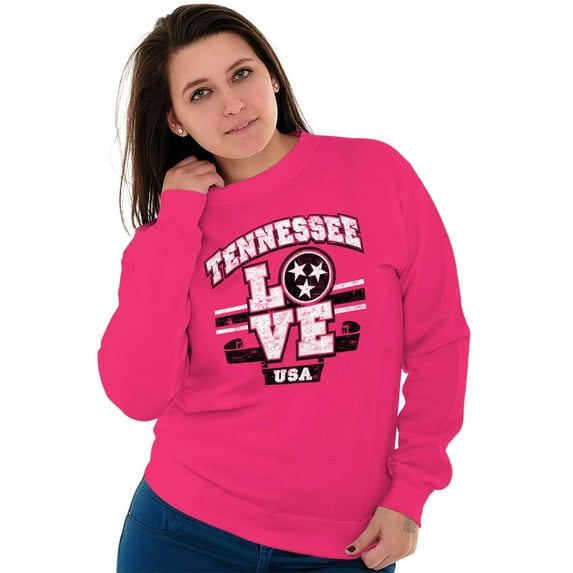 Tennessee Love TN Pride State Flag Women Crewneck Sweatshirt Brisco Brands M