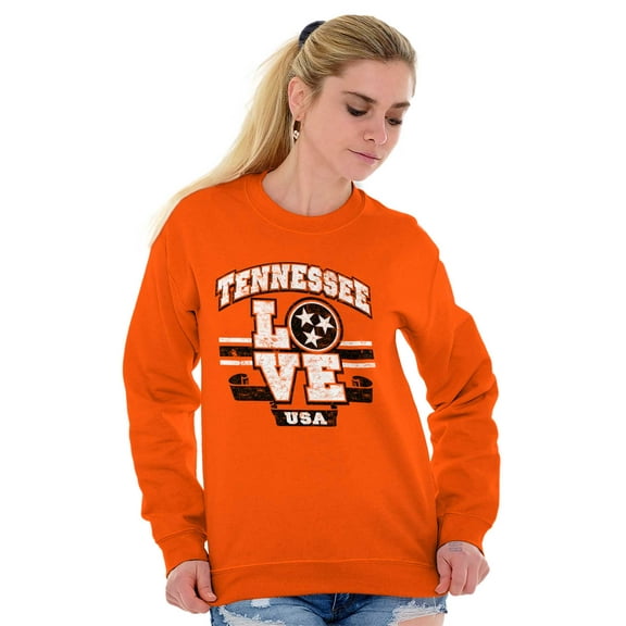 Tennessee Love TN Pride State Flag Women Crewneck Sweatshirt Brisco Brands M