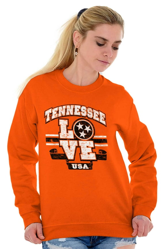 Tennessee Love TN Pride State Flag Women Crewneck Sweatshirt Brisco Brands M