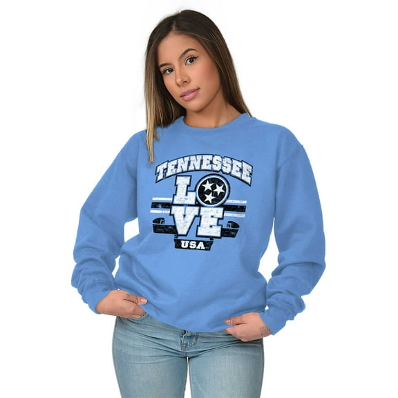 Tennessee Love TN Pride State Flag Women Crewneck Sweatshirt Brisco Brands S