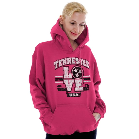 Tennessee Love TN Pride State Flag Women Plus Size Graphic Pullover Hoodie Brisco Brands 4X