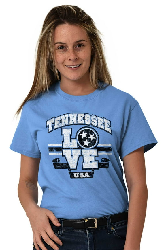 Tennessee Love TN Pride State Flag Women's Graphic T Shirt Tees Brisco Brands S