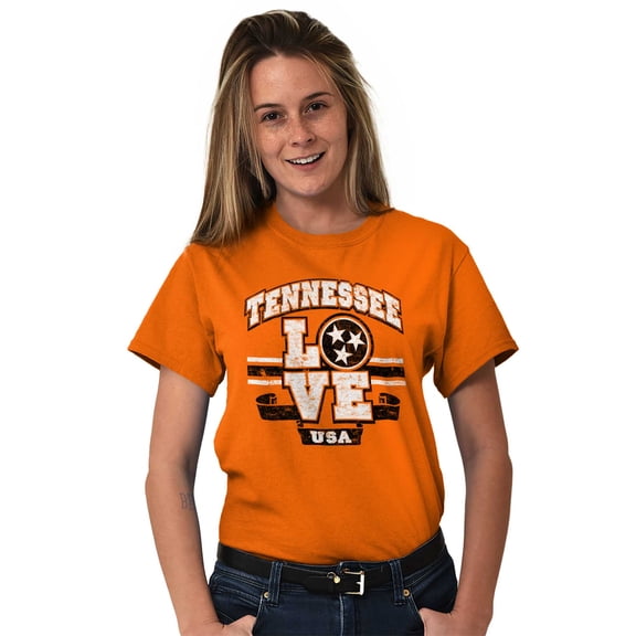 Tennessee Love TN Pride State Flag Women's Graphic T Shirt Tees Brisco Brands X