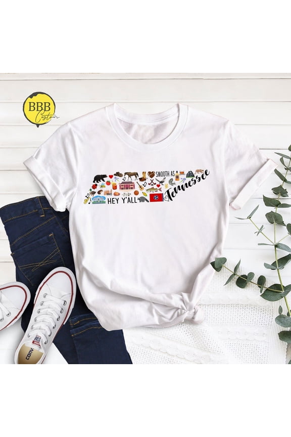 Tennessee Map Silhouette Shirt: State Travel Souvenir Tee TSHIRT All Size S-5XL