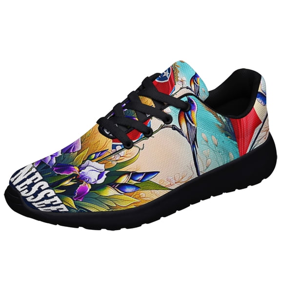 Tennessee Mocking Bird Iris Flower Shoes Sneakers for Women Men Black Size 8.5