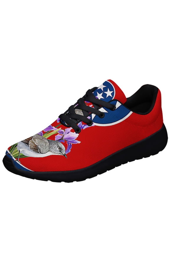 Tennessee Mockingbird and Irises Shoes Sneakers Black Size 4