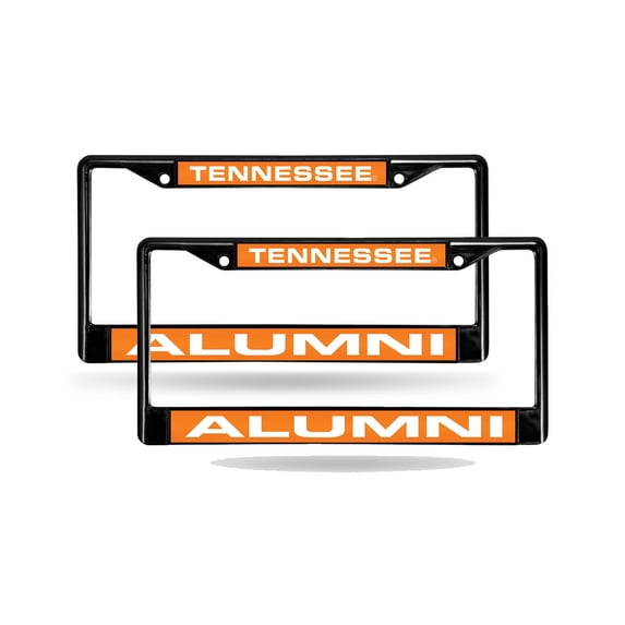 Tennessee NCAA Volunteers Alumni Black Metal (Set of 2) Laser Cut License Plate Frames