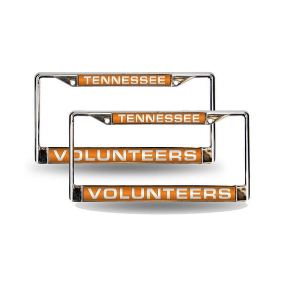 Tennessee NCAA Volunteers Chrome Metal (Set of 2) Laser Cut License Plate Frames