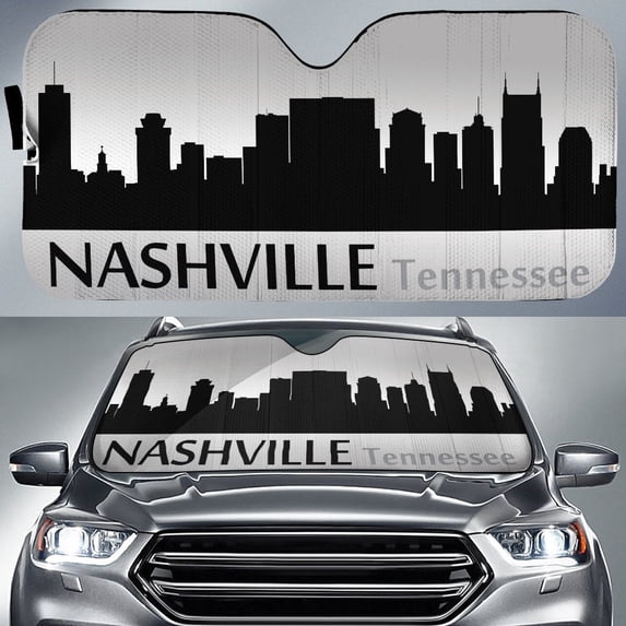 Tennessee Nashville Skyline Car Sunshade Custom Car Accessories, Car Windshield, Auto Sun Shades