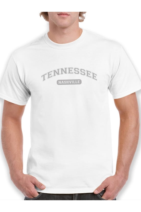 Tennessee, Nashville Text Men T-Shirt, Male Large