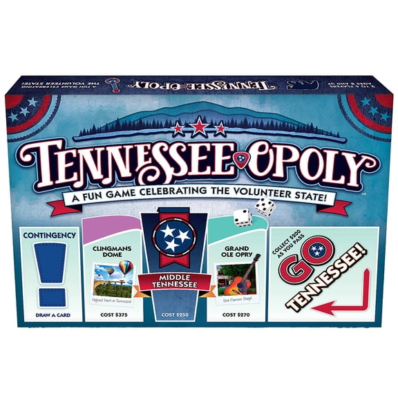 Late For The Sky: Tennessee-Opoly - State Themed Opoly-Style Board Game, Landmark Properties, Family Strategy, 2-6 Players, Traditional or 1hr Version