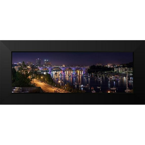 Tennessee Picture Archive 18x9 Black Modern Framed Museum Art Print Titled - Knoxville Tennessee Panorama