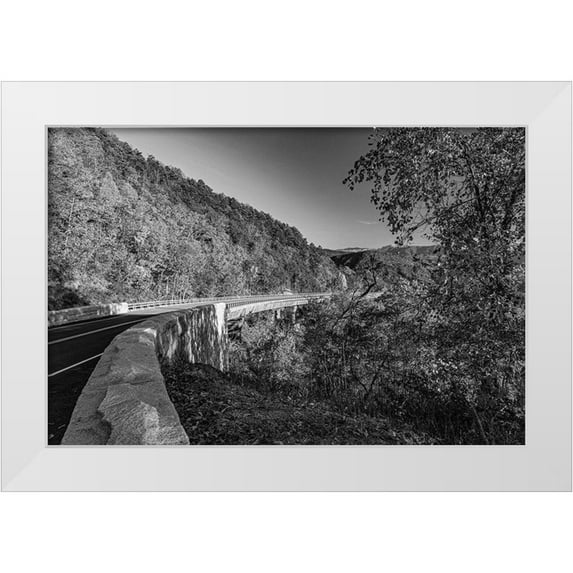 Tennessee Picture Archive 24x17 White Modern Wood Framed Museum Art Print Titled - Foothills Parkway Tennessee during Autumn I