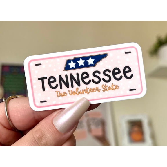 Tennessee Plate Tn Volunteer State Waterbottle State License Plate Sticker