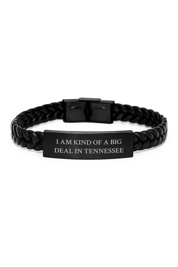 Tennessee Proud Interlaced Leather Bracelet, 'I Am Kind Of A Prime Selection In Tennessee' Quote, Birthday Unique Gifts for Men or Women from Friends