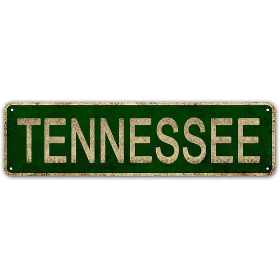 Tennessee Sign, America State Name Vintage Metal Tin Sign, Wall Decor for Office/Home/Classroom 4x16 Inches