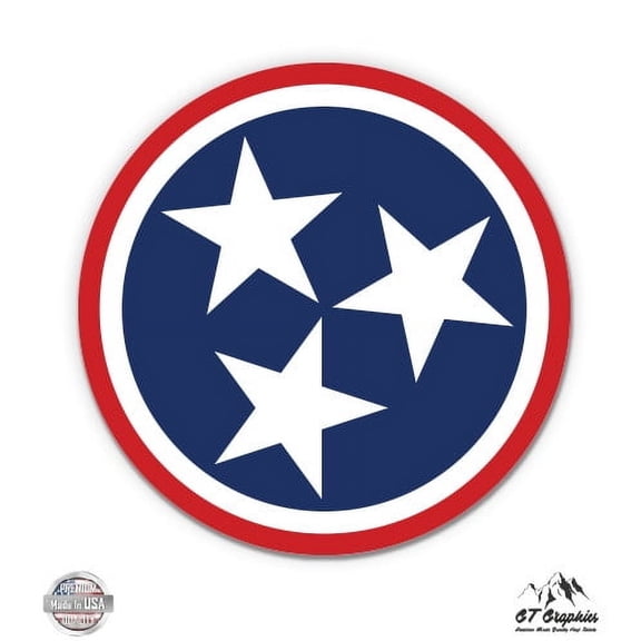 Tennessee Stars - 3" Vinyl Sticker - For Car Laptop I-Pad Phone Helmet Hard Hat - Waterproof Decal