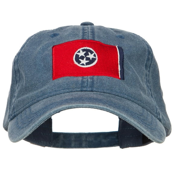 Tennessee State Flag Embroidered Washed Cap - Navy OSFM