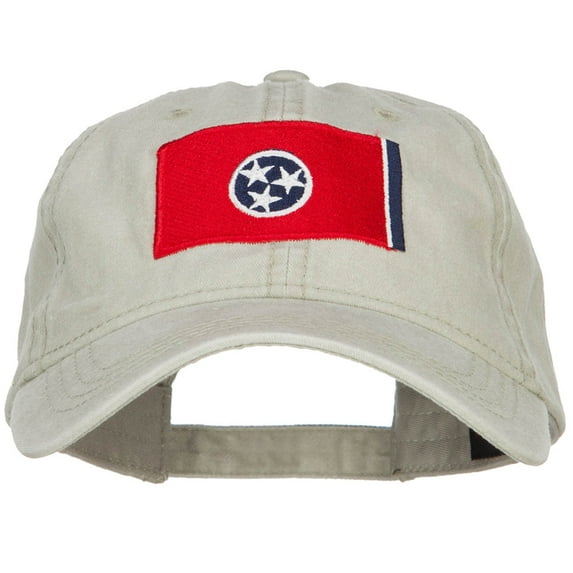 Tennessee State Flag Embroidered Washed Cap - Stone OSFM