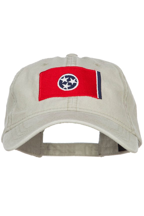 Tennessee State Flag Embroidered Washed Cap - Stone OSFM