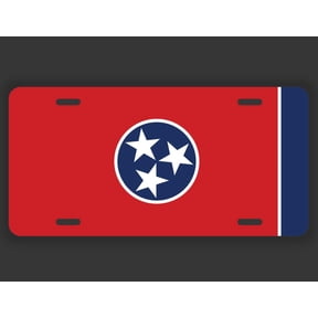 Tennessee State Flag License Plate Tag Vanity Novelty Metal | UV Printed Metal | 6-Inches By 12-Inches | Car Truck RV Trailer Wall Shop Man Cave | VLP067