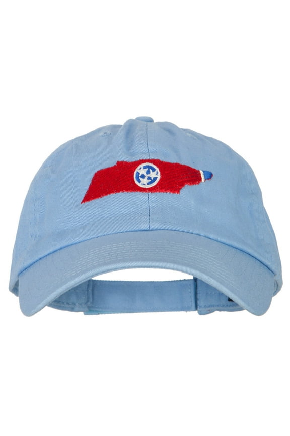 Tennessee State Flag Map Embroidered Low Profile Cotton Cap - Sky Blue OSFM