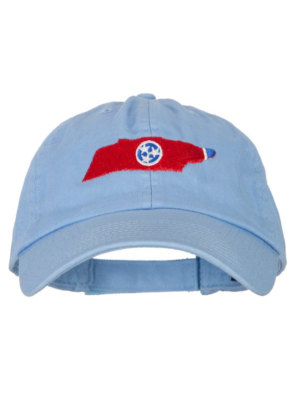 Tennessee State Flag Map Embroidered Low Profile Cotton Cap - Sky Blue OSFM