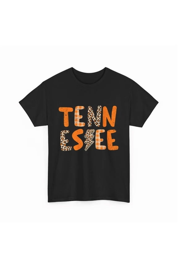 Tennessee State Flag Orange Plaid Leo.Pard Tn T-Shirt, Tennessee Women Gift
