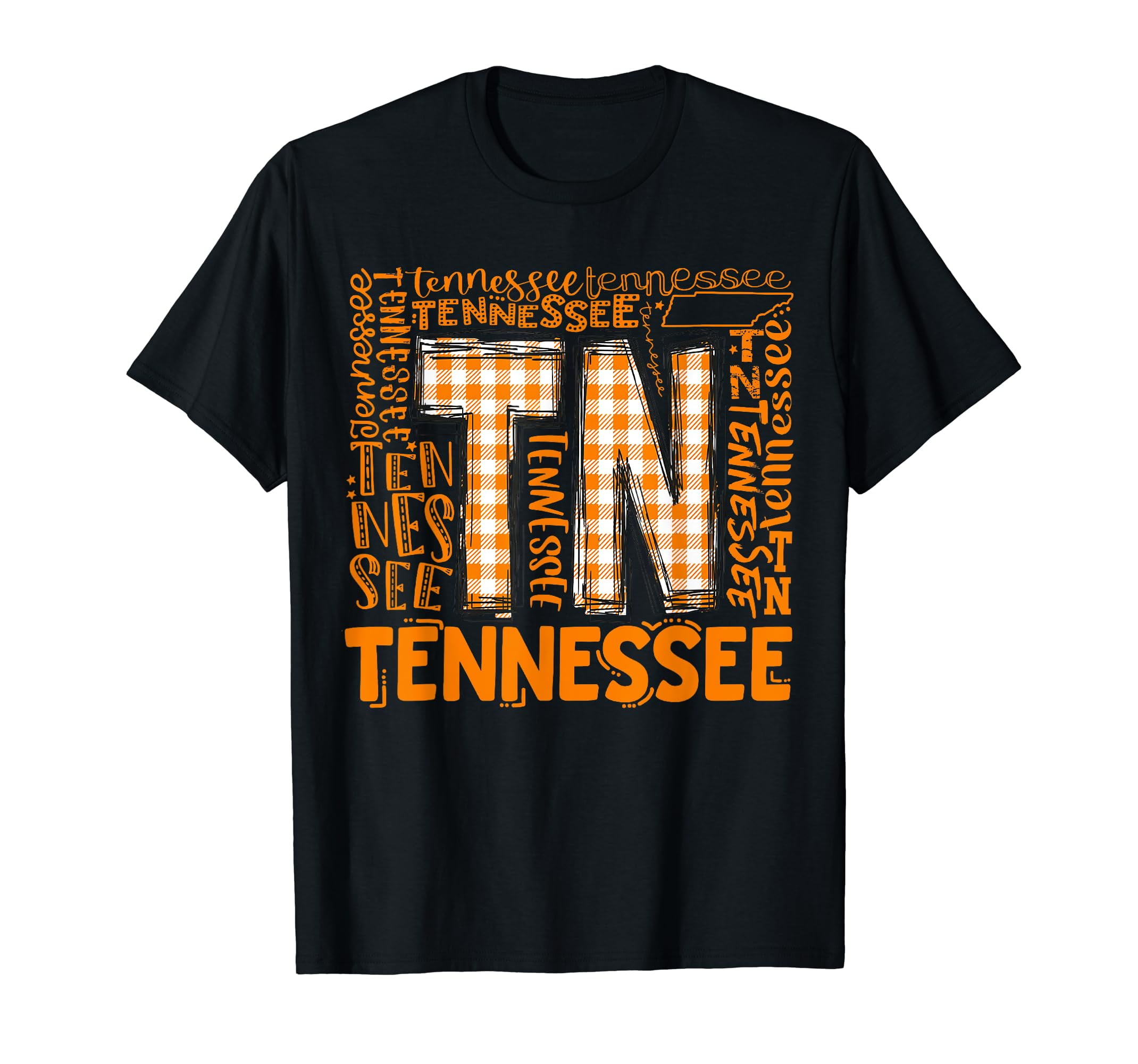 Tennessee State Flag Orange Plaid TN TShirt