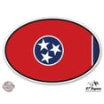 thumbnail image 1 of Tennessee State Flag Oval - 8" Vinyl Sticker - For Car Laptop I-Pad - Waterproof Decal, 1 of 1