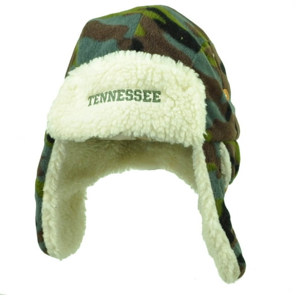 Tennessee State Green Camouflage Camo Fleece Ear Flap Aviator Knit Beanie Hat
