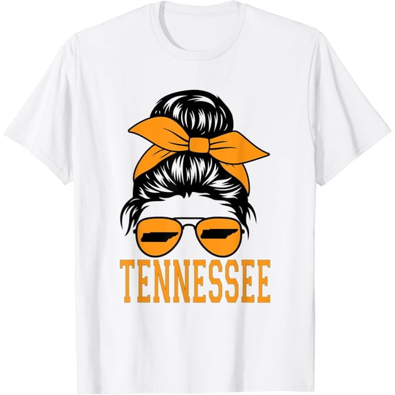 Tennessee State Orange Usa Messy Bun Hair Tn T-Shirt