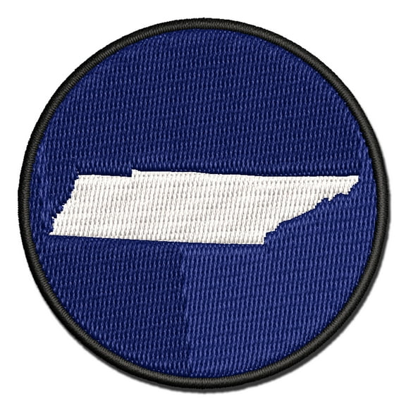 Tennessee State Silhouette Applique Multi-Color Embroidered Iron-On Patch - 2.5 Inch Small