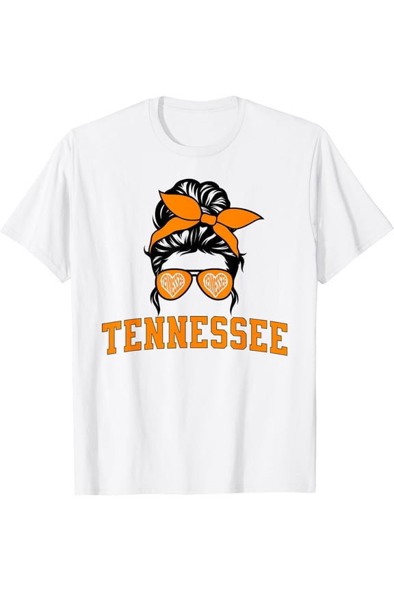 Tennessee State Tn Orange Fan Messy Bun Hair Graphic Vol 2 T-Shirt
