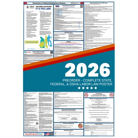 Tennessee State and Federal Labor Law Poster 2026 SPANISH