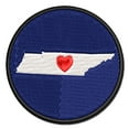 thumbnail image 1 of Tennessee State with Heart Applique Multi-Color Embroidered Hook & Loop Patch - 2.5 Inch Small, 1 of 5