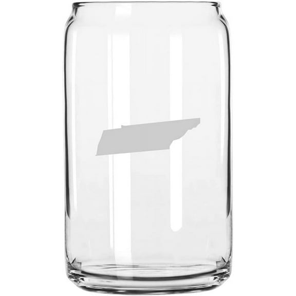 Tennessee States Etched 16oz Libbey Can Glass