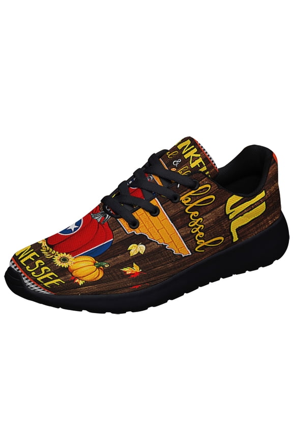 Tennessee Stte Fall Thanksgiving Thankful Grateful And Blessed Shoes Sneakers Black Size 10