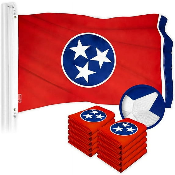 Tennessee TN State Flag 3x5FT 10-Pack Embroidered Polyester By G128