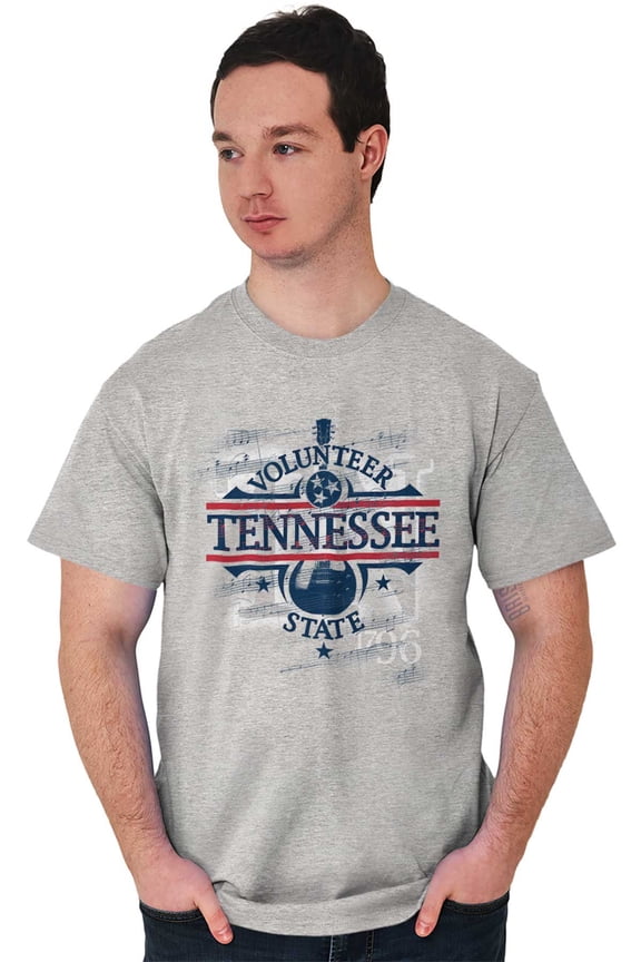 Tennessee TN Volunteer State Guitar Plus Size Crewneck Graphic Tee Shirt Brisco Brands 2X