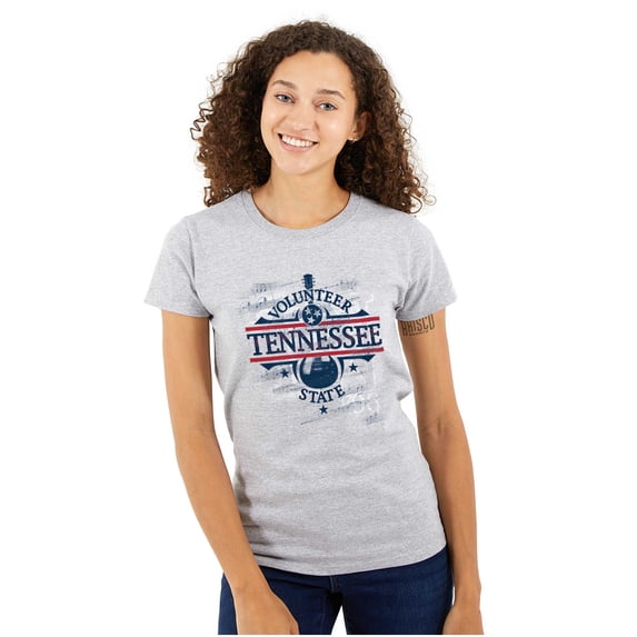 Tennessee TN Volunteer State Guitar Womens Slim Fit Graphic Tee Brisco Brands M