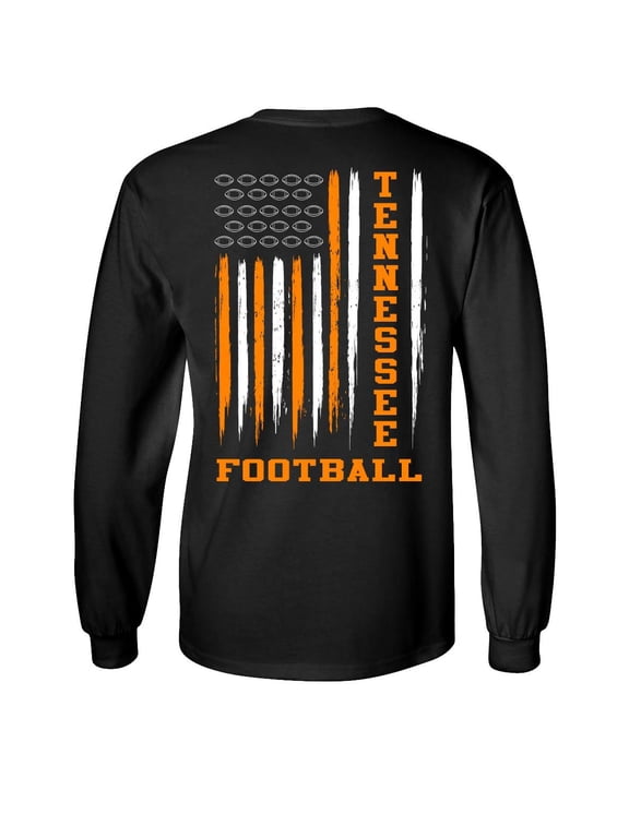 Team Colors Football American Flag Unisex Long Sleeve T-shirt Graphic Tee-Black-large