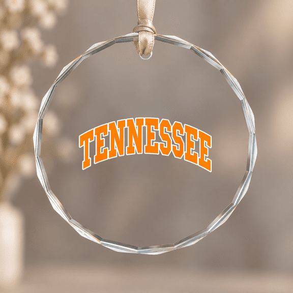 Tennessee Throwback Christmas Ornament, Festive Seasonal Decor, Circle Glass Ornament