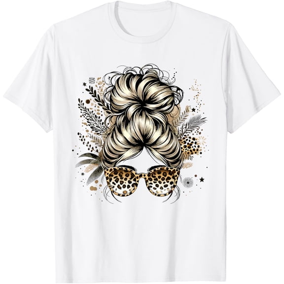 Tennessee Tn State Leopard Messy Bun Orange Text Vol 2 T-Shirt