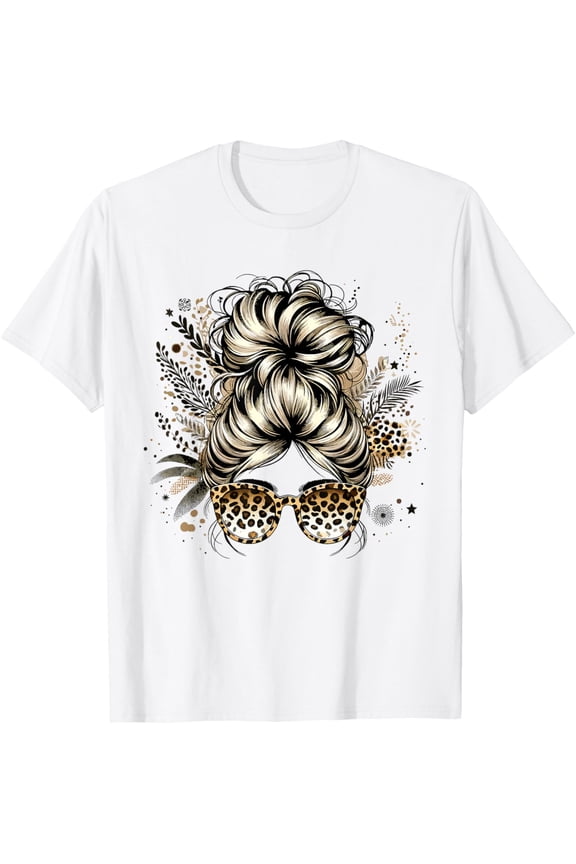 Tennessee Tn State Leopard Messy Bun Orange Text Vol 2 T-Shirt