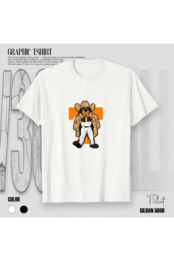 Tennessee Vols Cowboy Smokey Fun Retro Mascot Inspired Graphic Unisex T-Shirt, up to size 5XL